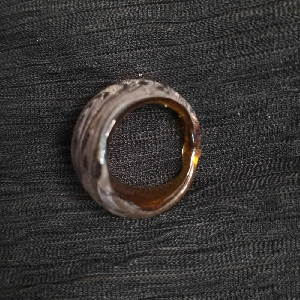 Chunky  Statement Ring Silver Swirl Y2K Indie Arts